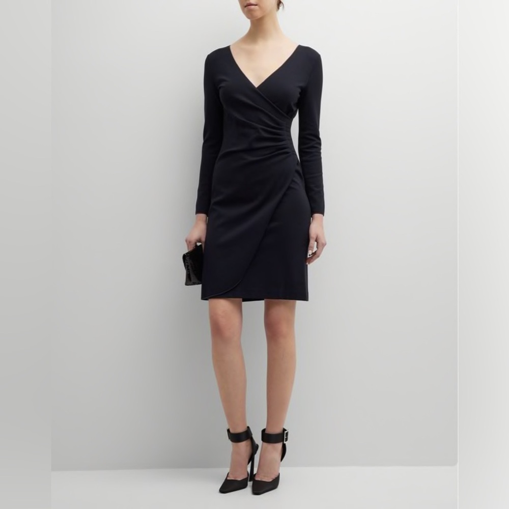 Emporio Armani
V-Neck Faux-Wrap Milano Jersey Dress Size 40 IT = 4 US. Navy
